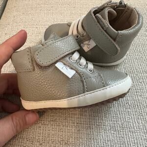 Little Love Bug Infant Shoes Size 3 High Top Sneakers Gray Hard Bottom